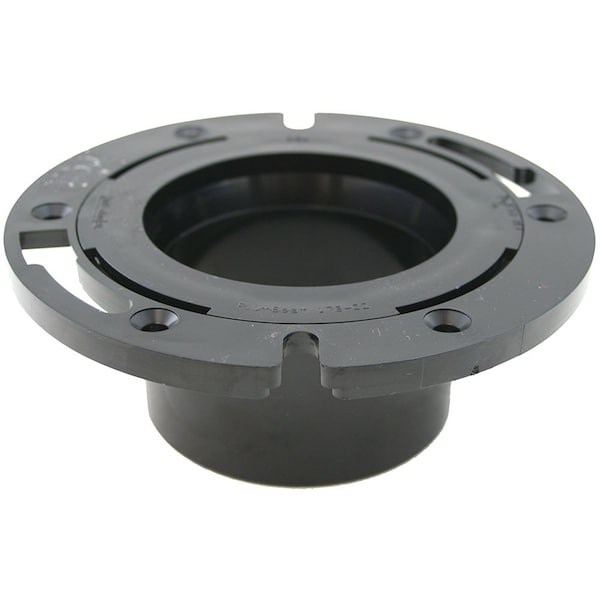 Jones Stephens 3in. x 4in. ABS Closet Flange with Plastic Swivel Ring less Knockout C53343 - main
